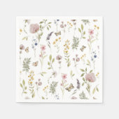 Wildblumen und Schmetterlingsfarbe Serviette (Vorderseite)