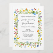 Wildblumen- und Schmetterlingshochzeit Einladung (Vorne/Hinten)