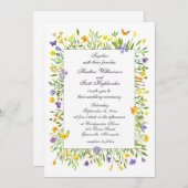 Wildblumen- und Schmetterlingshochzeit Einladung (Vorne/Hinten)
