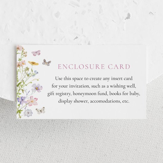 Wildblumen und Schmetterlingskarte Begleitkarte