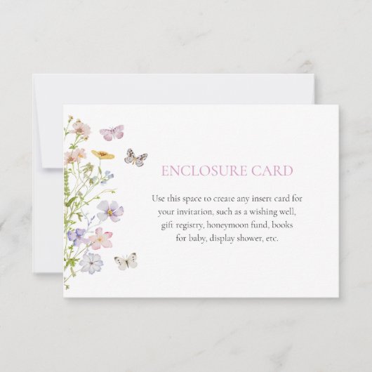 Wildblumen und Schmetterlingskarte Einladung (Vorderseite)