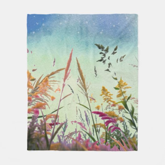 Wildblumen und Stars Fleecedecke (Vorderseite)