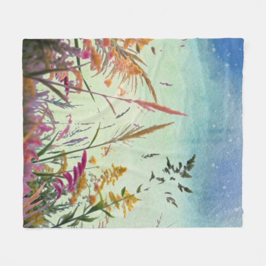 Wildblumen und Stars Fleecedecke (Vorderseite (Horizontal))