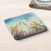 Wildblumen und Stars Getränkeuntersetzer (Linke Seite)