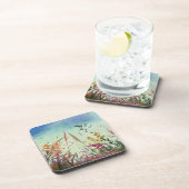 Wildblumen und Stars Getränkeuntersetzer (Rechte Seite)