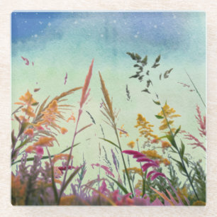 Wildblumen und Stars Glasuntersetzer