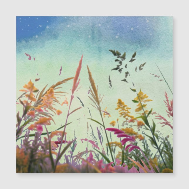 Wildblumen und Stars Magnetkarte (Vorderseite)