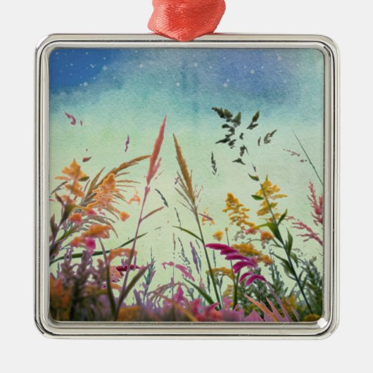 Wildblumen und Stars Ornament Aus Metall (Vorne)
