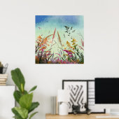 Wildblumen und Stars Poster (Heimbüro)
