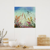 Wildblumen und Stars Poster (Küche)