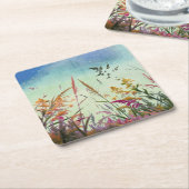 Wildblumen und Stars Rechteckiger Pappuntersetzer (angewinkelt)