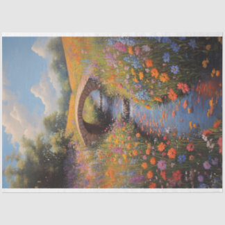Wildblumen und Steinbrücke Kunstmuseum Seidenpapier