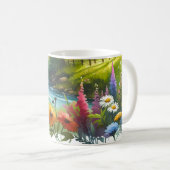 Wildblumen und Strom im Frühlingstal Kaffeetasse (VorderseiteRechts)