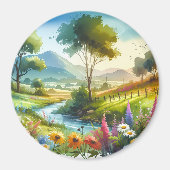 Wildblumen und Strom im Frühlingstal Magnet (Vorne)