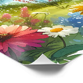 Wildblumen und Strom im Frühlingstal Poster (Ecke)