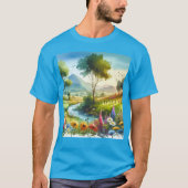Wildblumen und Strom im Frühlingstal T-Shirt (Vorderseite)
