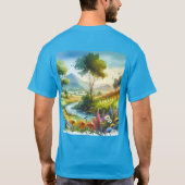 Wildblumen und Strom im Frühlingstal T-Shirt (Rückseite)