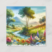 Wildblumen und Strom im Frühlingstal Telefonnummerkarte (Vorderseite)