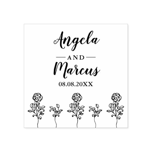 Wildblumen- und Twigs-Hochzeit Gummistempel (Prägung)