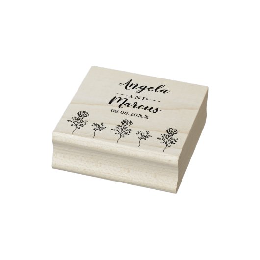 Wildblumen- und Twigs-Hochzeit Gummistempel (Stempel)