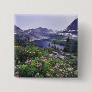 Wildblumen und versteckter See, Strauchartig Button