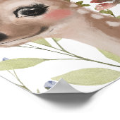 Wildblumen und Waldtiere zum Geburtstag Willkommen Poster (Ecke)