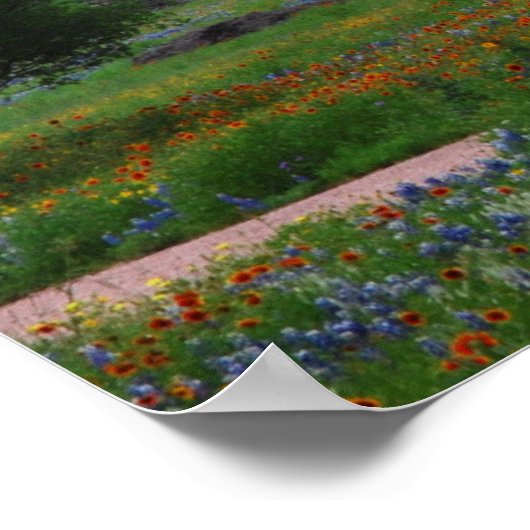 Wildblumen und Windmühle Print Poster (Ecke)