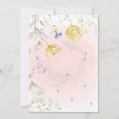 Wildblumen Unicorn Butterflies Stars Kinderdusche Einladung (Rückseite)