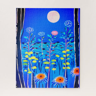Wildblumen unter Vollmond Puzzle