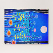Wildblumen unter Vollmond Puzzle (Horizontal)