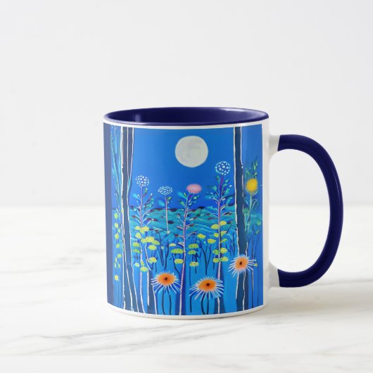 Wildblumen unter Vollmond Tasse (Rechts)