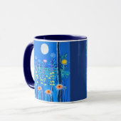 Wildblumen unter Vollmond Tasse (Vorderseite Links)