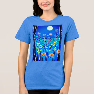 Wildblumen unter Vollmond Tri-Blend Shirt
