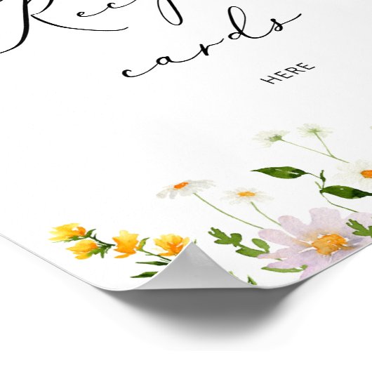 Wildblumen verließ Ihre Rezeptkarte hier Poster (Ecke)