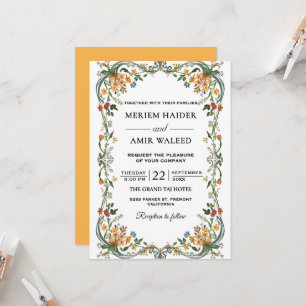 Wildblumen Verzierte Garten Blumen Hochzeit Einladung