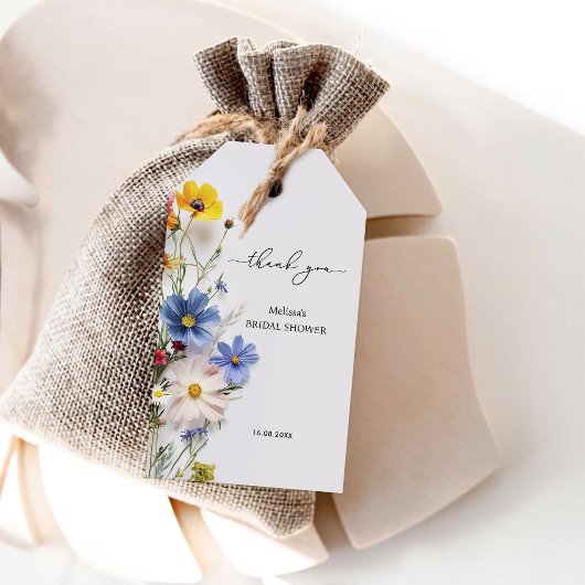 Wildblumen Vielen Dank Brautparty Geschenkanhänger