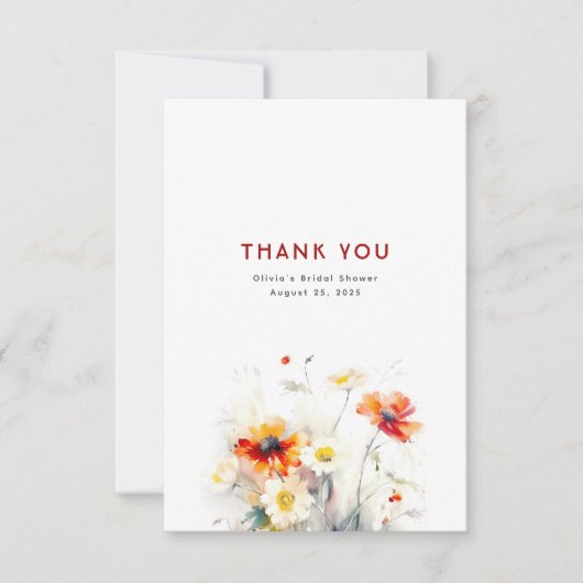 Wildblumen Vielen Dank Dankeskarte (Vorderseite)