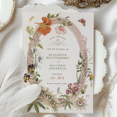 Wildblumen Vintag Save the Date Mauve Rose Einladung