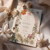 Wildblumen Vintag Save the Date Mauve Rose