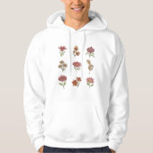 Wildblumen Vintage Blume Botanische Hoodie (Vorderseite)