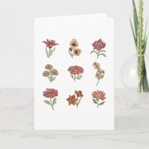 Wildblumen Vintage Blume Botanische Karte