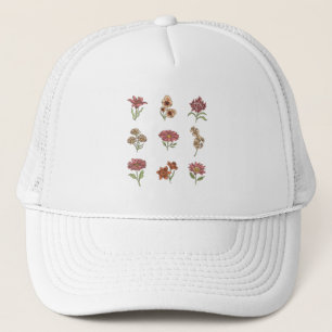 Wildblumen Vintage Blume Botanische Truckerkappe