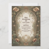 Wildblumen Vintage Hochzeit Einladung (Vorderseite)