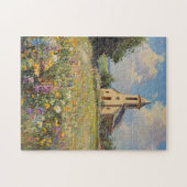 Wildblumen Vintage Kirche Puzzle (Horizontal)