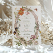 Wildblumen Vintage Wedding Einladung Mauve Rose