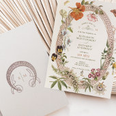 Wildblumen Vintage Wedding Einladung Mauve Rose