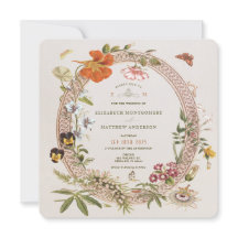 Wildblumen Vintage Wedding Mauve Rose Square