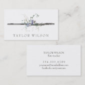 Wildblumen Violett-Flötenlehrer Visitenkarte (Vorne/Hinten)