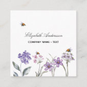 Wildblumen Violett-Lavendel-QR-Code Quadratische Visitenkarte (Vorderseite)