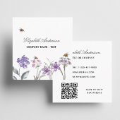 Wildblumen Violett-Lavendel-QR-Code Quadratische Visitenkarte